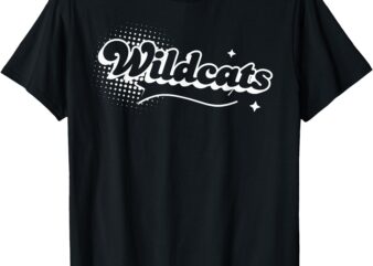 Retro Wildcats Mascot Back to School Spirit Sport Fans Game T-Shirt