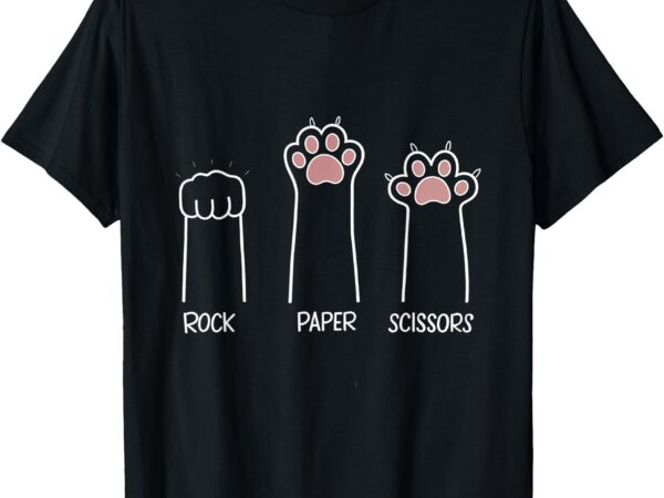 Rock paper scissors paw game cat love pet enthusiasts t-shirt