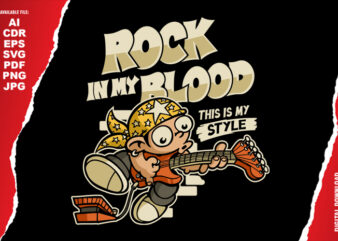 Rock in my blood t shirt design online