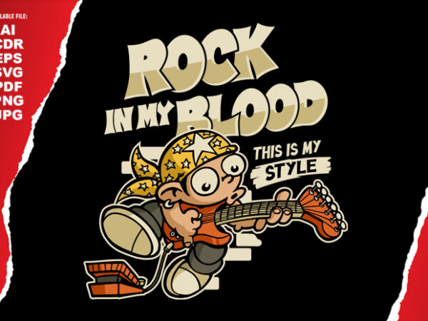 Rock in my blood t shirt design online