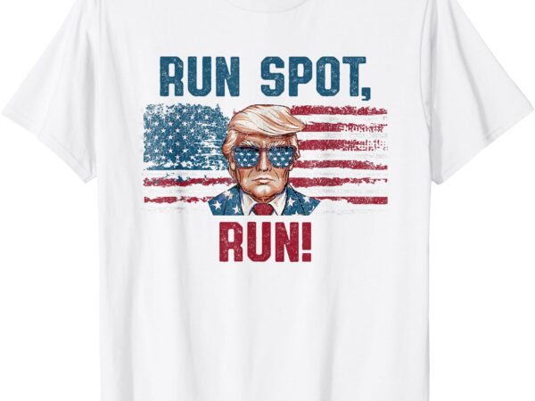 Run spot run funny donald trump debate quote 2024 kamala t-shirt