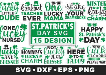 ST Patrick’s Day SVG Bundle t shirt template vector