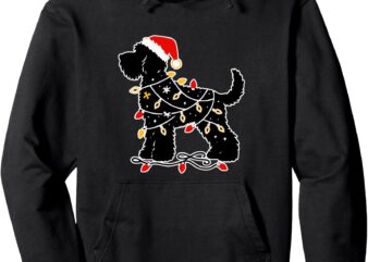 Santa Puppy Christmas Lights Pullover Hoodie t shirt template vector