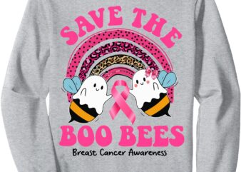 Save The Boo Bees Breast Cancer Halloween Pink Ribbon Women Sweatshirt