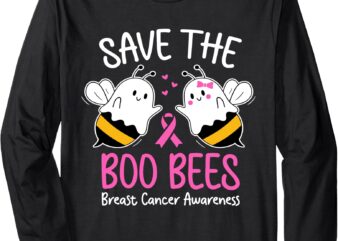 Save The Boobees Boo Bees Breast Cancer Halloween Women Long Sleeve T-ShirtSave The Boobees Boo Bees Breast Cancer Halloween Women Long Slee