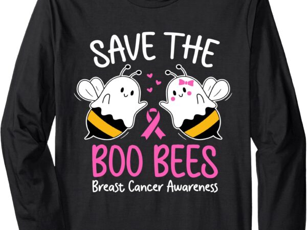 Save the boobees boo bees breast cancer halloween women long sleeve t-shirtsave the boobees boo bees breast cancer halloween women long slee