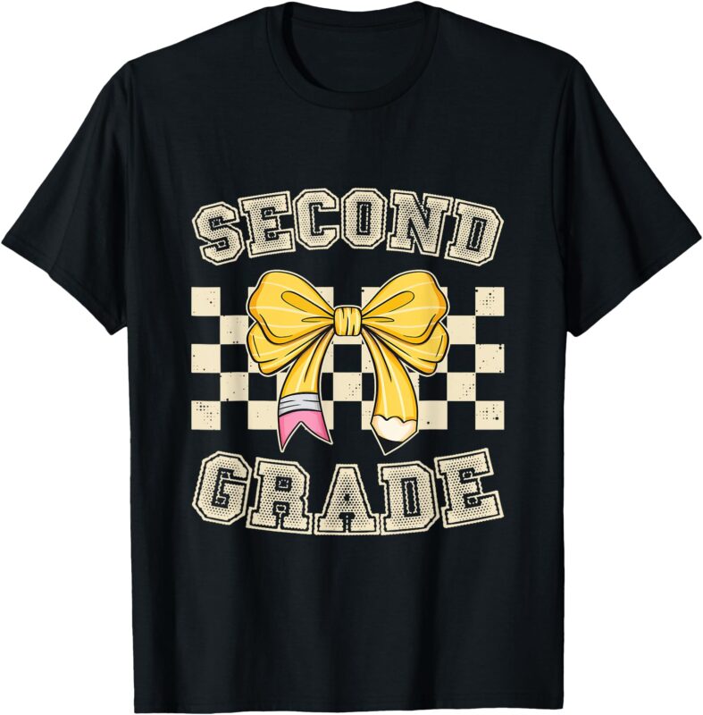 Second Grade Teacher Coquette Pencil Bow Back To School T-Shirt