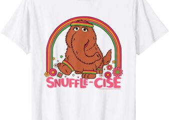 Sesame Street Snuffle Cise With Rainbow Mr Snuffleupagus T-Shirt