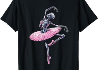 Skeleton Dancing Ballet Lovers Spooky Halloween Dancer T-Shirt