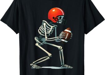 Skeleton Football Halloween Costume Funny Men Boys Kids Tee T-Shirt