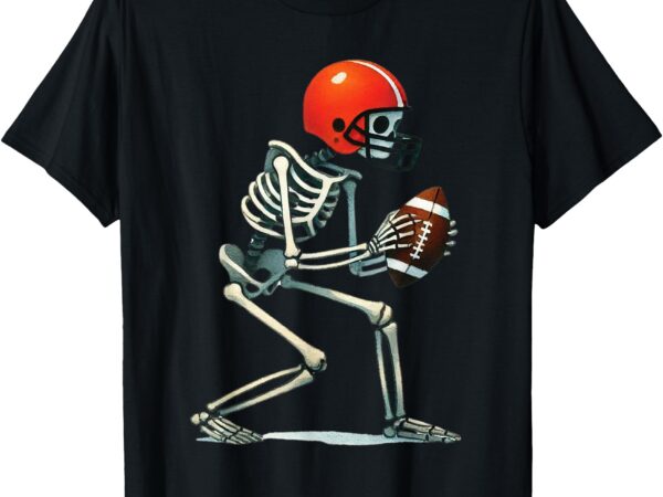 Skeleton football halloween costume funny men boys kids tee t-shirt