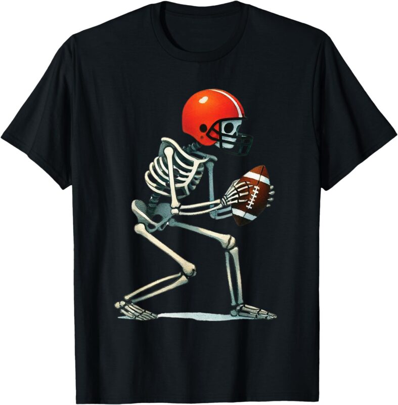 Skeleton Football Halloween Costume Funny Men Boys Kids Tee T-Shirt