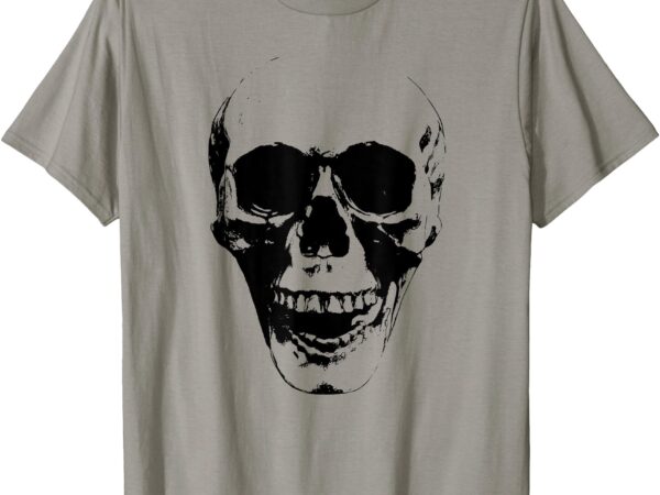 Skull face silhouette grunge rock graphic halloween horror t-shirt