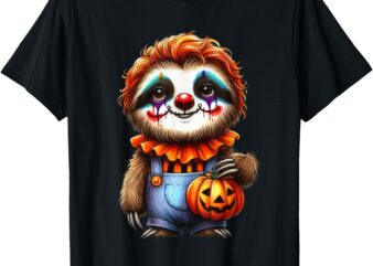 Sloth Halloween Clown Outfit Cute Kawaii Sloth T-Shirt