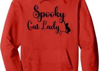 Spooky Cat Mom Shirt,Women Spooky Cat Lady Halloween Cat Mom Pullover Hoodie