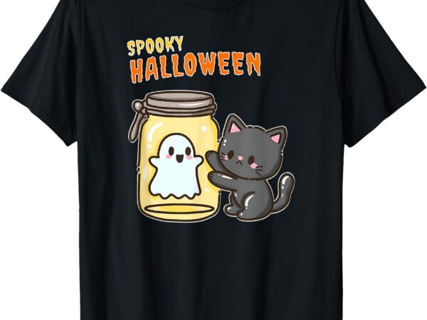 Spooky happy halloween cat t-shirt