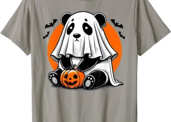 Spooky Panda Wearing A Ghost Halloween Costume Funny Horror T-Shirt