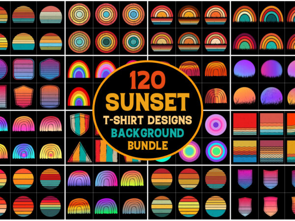 Sunset grunge background bundle t shirt template vector