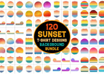 Sunset Retro Vintage Grunge Background Bundle t shirt template vector