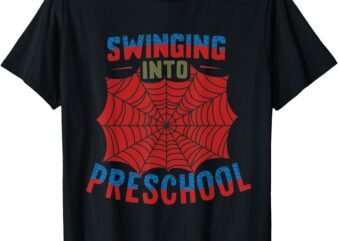 Swinging Into Preschool Costume Spider Web For Boy T-Shirt