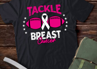 Tackle Breast Cancer Awareness Football Pink T-Shirt ltsp