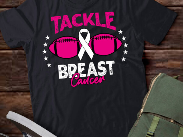 Tackle breast cancer awareness football pink t-shirt ltsp