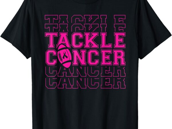 Tackle football pink ribbon breast cancer awareness boys kid t-shirt