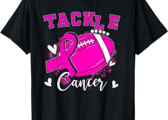 Tackle Football Pink Ribbon Breast Cancer Awareness Kids T-Shirt