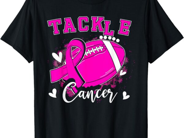 Tackle football pink ribbon breast cancer awareness kids t-shirt