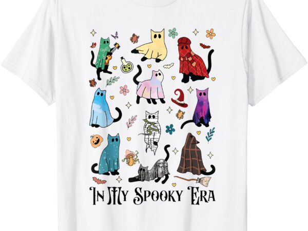 Tay halloween in my spooky era cute cat halloween t-shirt