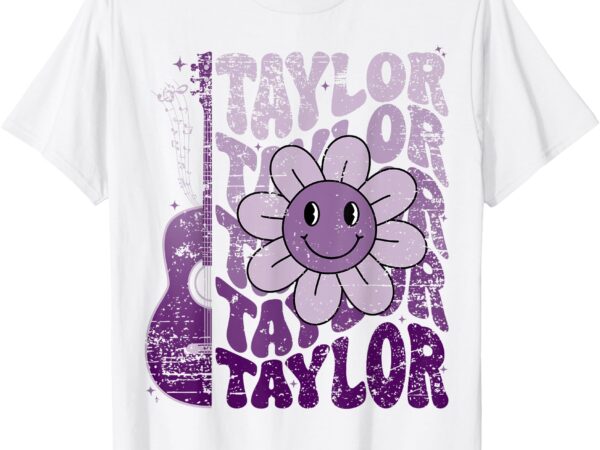 Taylor first name i love taylor girl groovy 80’s vintage t-shirt