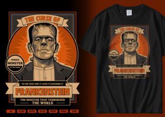 The Curse Of Frankenstein t shirt designs for sale