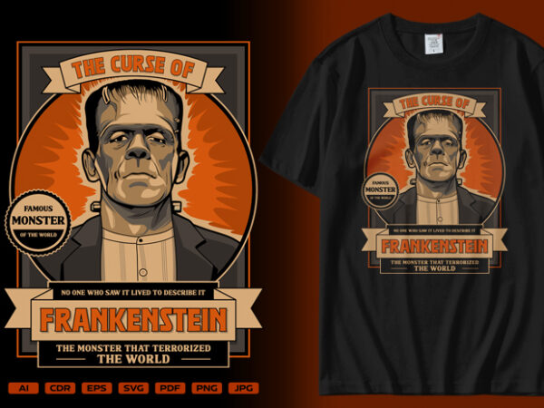 The curse of frankenstein t shirt designs for sale