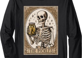 The Pickles Tarot Card Skeleton Canning Season Women Men Long Sleeve T-Shirt