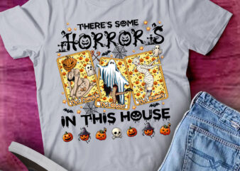 There’s Some Horrors in This House: The Pumpkin, the Ghost, and the Mummy Halloween shirt ltsp t shirt designs for sale