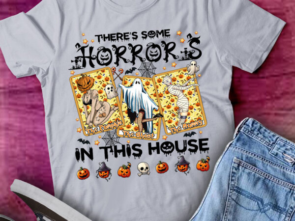 There’s some horrors in this house: the pumpkin, the ghost, and the mummy halloween shirt ltsp t shirt designs for sale