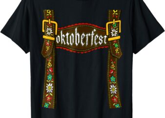 Traditional Bavarian Oktoberfest 24 Lederhosen Beer Drinkin T-Shirt