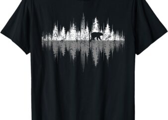 Trees Reflection Wildlife Nature Animal Bear Outdoor Forest T-Shirt