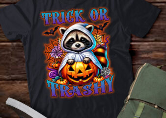 Trick or Trashy Raccoon Halloween Shirt ltsp t shirt designs for sale