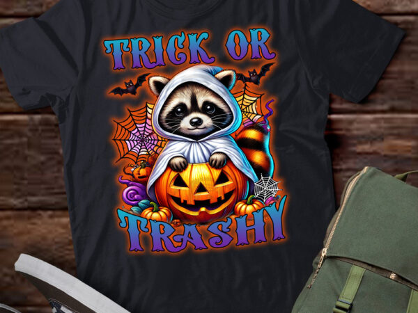 Trick or trashy raccoon halloween shirt ltsp t shirt designs for sale