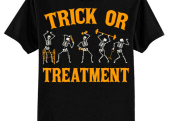 Trick or Treatment PT Physical Therapy Therapist Halloween T-Shirt ltsp