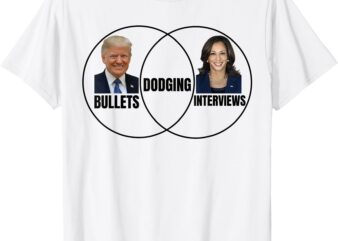 Trump Dodging Bullets Interviews Kamala Venn Diagram Funny T-Shirt