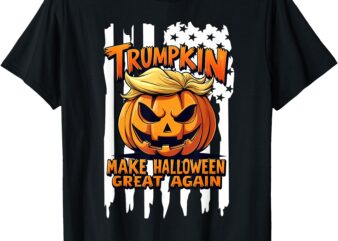 Trumpkin Make Halloween Great Again USA Flag Funny Halloween T-Shirt