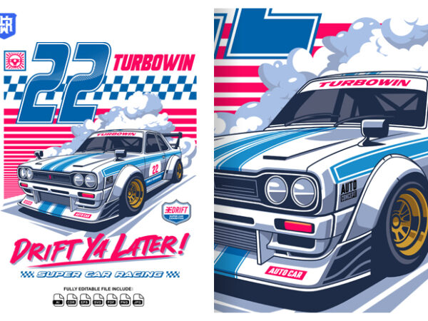 Turbowin drift ya later t shirt designs for sale