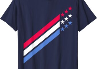 USA American Patriotic Red White Blue Stars & Stripes Sports T-Shirt