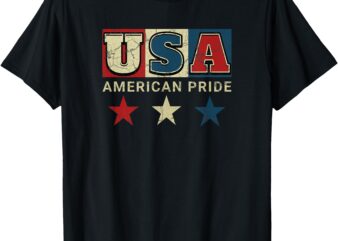 USA Flag Red White Blue Patriotic American Pride Men Women’s T-Shirt