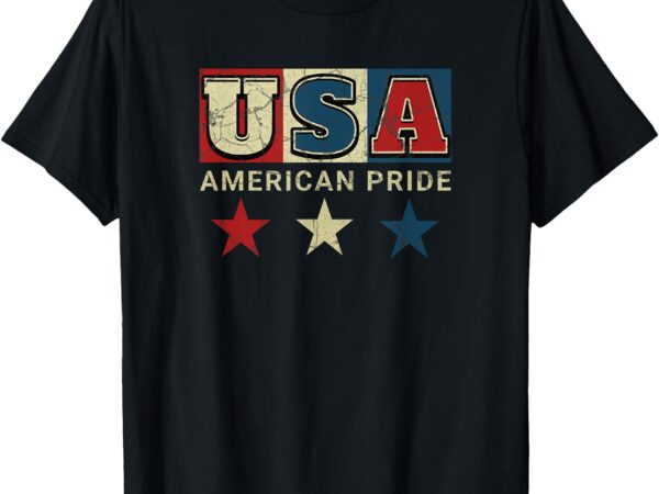 Usa flag red white blue patriotic american pride men women’s t-shirt