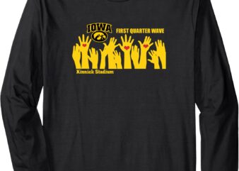 University Iowa Football First Quarter Wave, Kinnick Stadium Long Sleeve T-Shirt