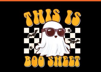 This Is Boo Sheet Ghost Groovy Halloween PNG