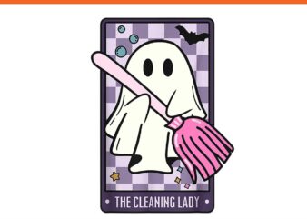 The Cleaning Lady Tarot Card Halloween PNG t shirt designs for sale